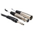 Hosa SRC-203 Stereo 1/4" Male to 2 3-Pin XLR (1 Male, 1 Female) Y-Cable - 10'