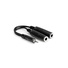 Hosa YMP-233 Stereo Mini (3.5mm) Male to 2 Stereo 1/4" Female Y-Cable - 6"