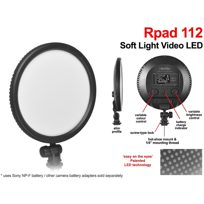 Mettle SoftpadR112 Portable LED Soft Light - Round Pad 112 LEDs