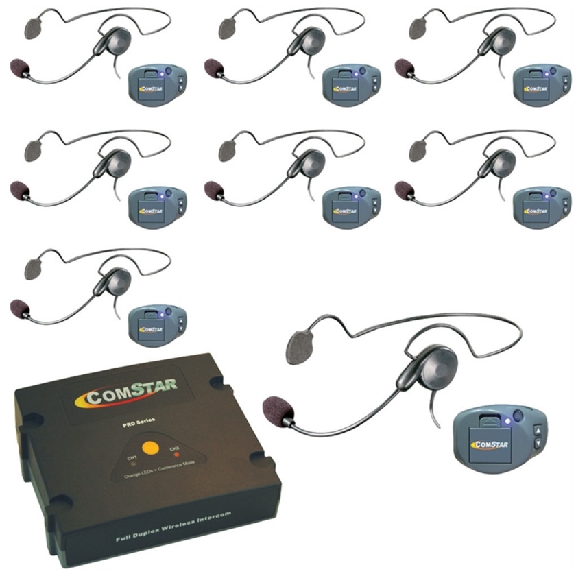 Eartec CPKCYB-8 ComPAK Com-Center and Cyber Headset System (8 Piece)