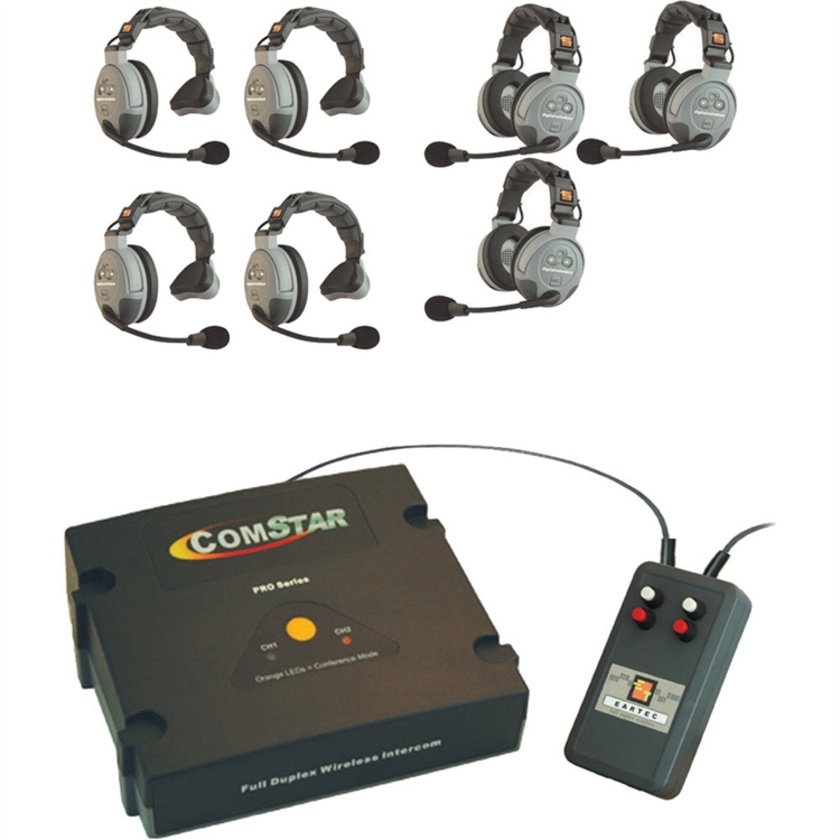 Eartec CSXTPLUS-7 XT-Plus Com-Center with Interface and 7 COMSTAR Headsets