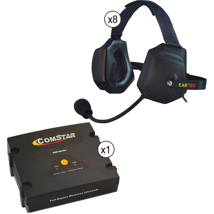 Eartec ETXC-8 ComStar XT Full Duplex Wireless System with XTreme Wireless Headset (8 User)