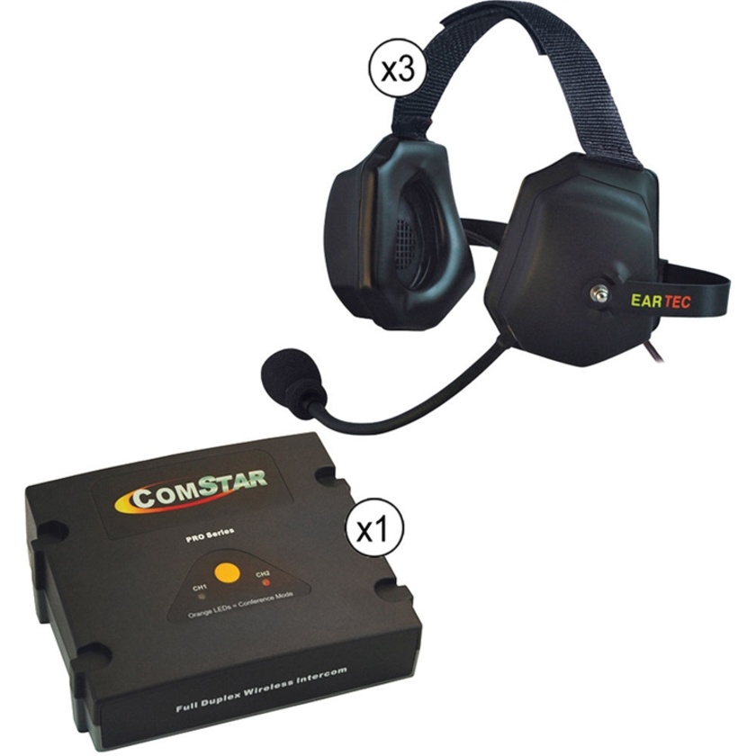 Eartec ETXC-3 ComStar XT Full Duplex Wireless System with XTreme Wireless Headset (3 User)