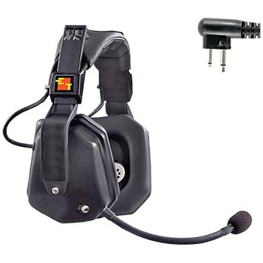 Eartec UDMOTOSH Ultra Double Headset w/ Shell Push-To-Talk for 2-Pin Motorola Radios