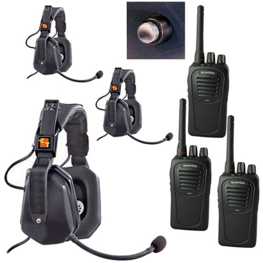 Eartec UDSC3000SH 3-User SC-1000 Two-Way Radio with Ultra Double Shell Mount PTT Headsets