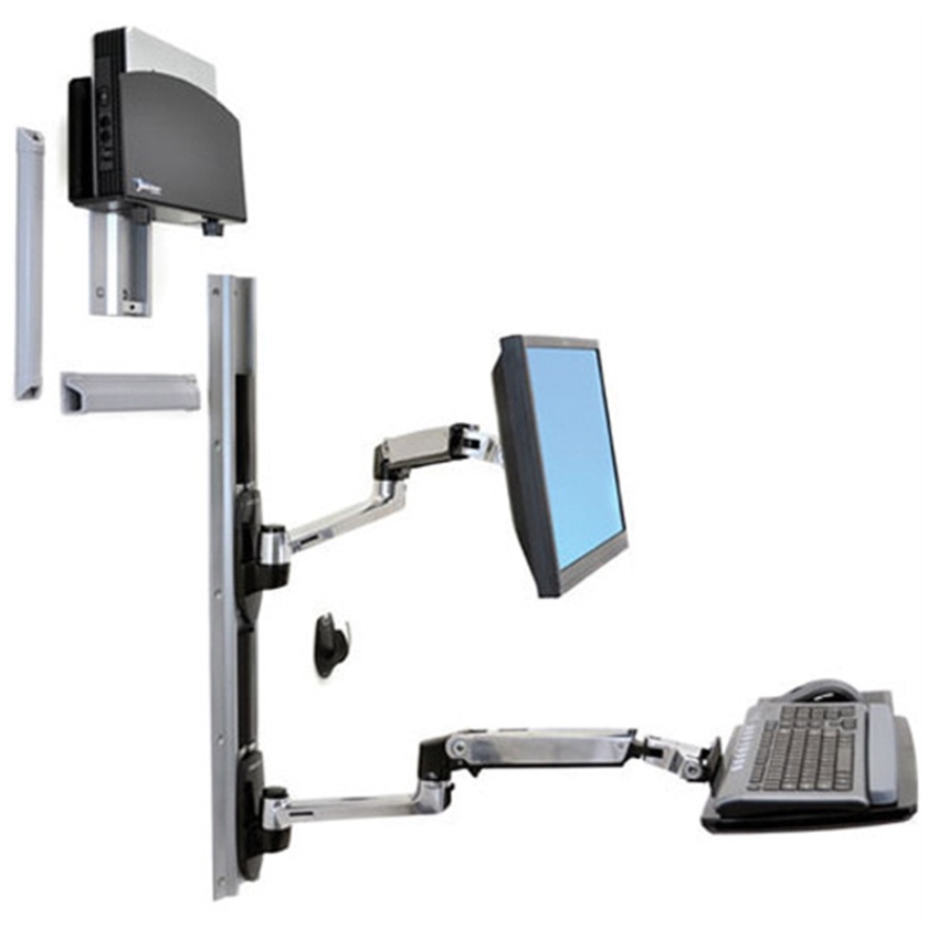 Ergotron 45-253-026 LX Wall Mount System with Small Computer Holder