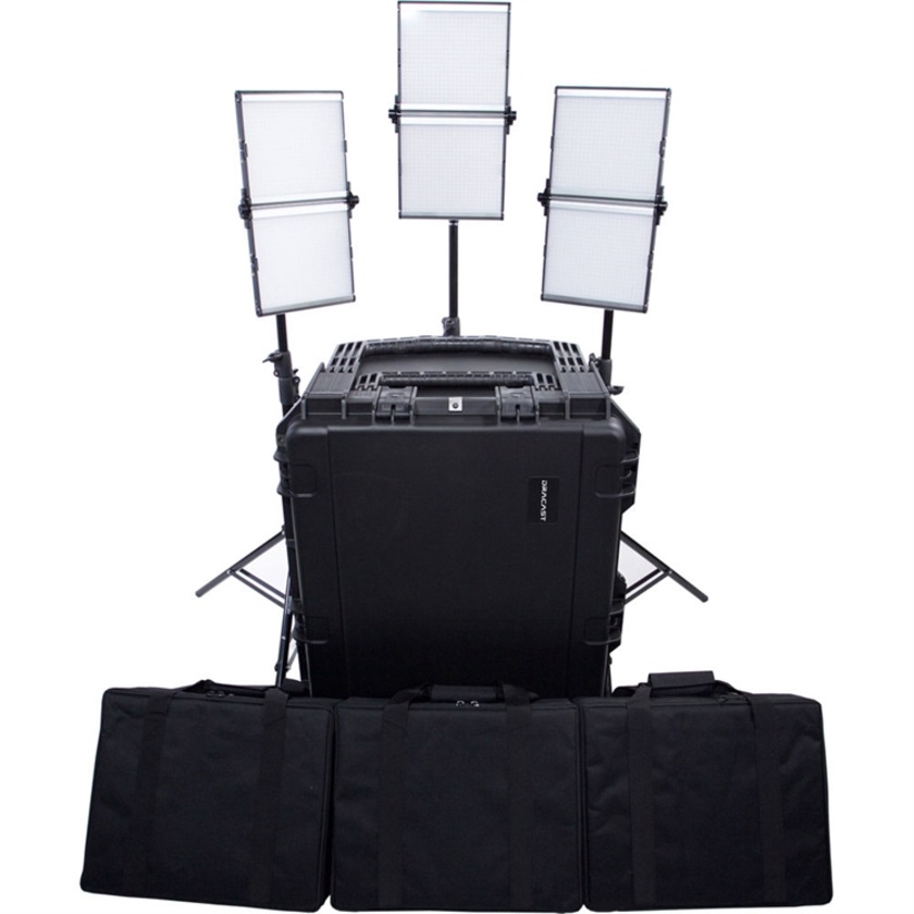 Dracast Silver Series Foldable LED1000 Daylight 3-Light Kit