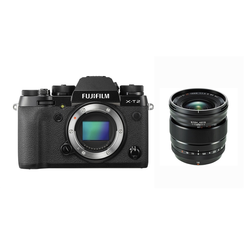 Fujifilm X-T2 Mirrorless Digital Camera with XF 16mm F1.4 R WR Lens
