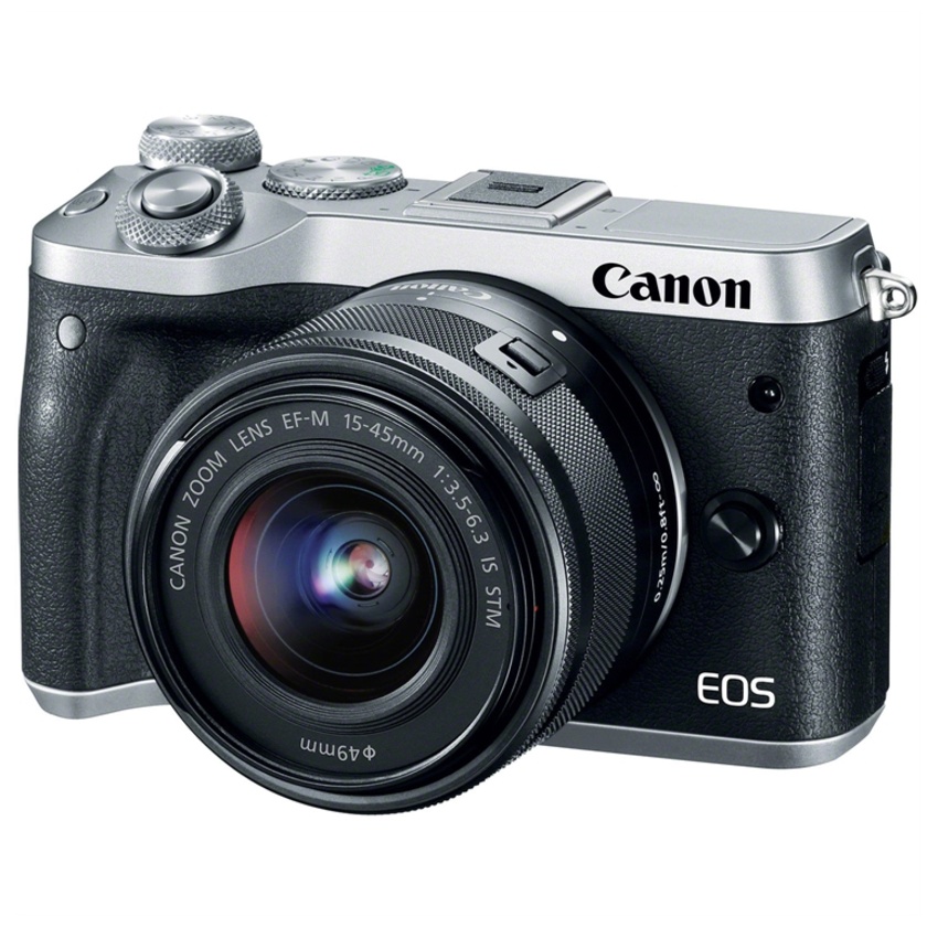 Canon EOS M6 Mirrorless Digital Camera with 15-45mm/55-200mm Lenses (Silver)