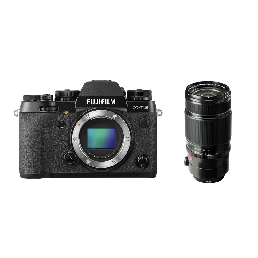 Fujifilm X-T2 Mirrorless Digital Camera (Black) with XF 50-140mm f/2.8 R LM OIS WR Lens