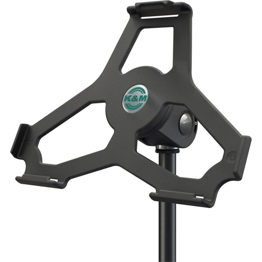 K&M 19717 iPad Air 2 Holder for 5/8" Microphone Stand (Black)