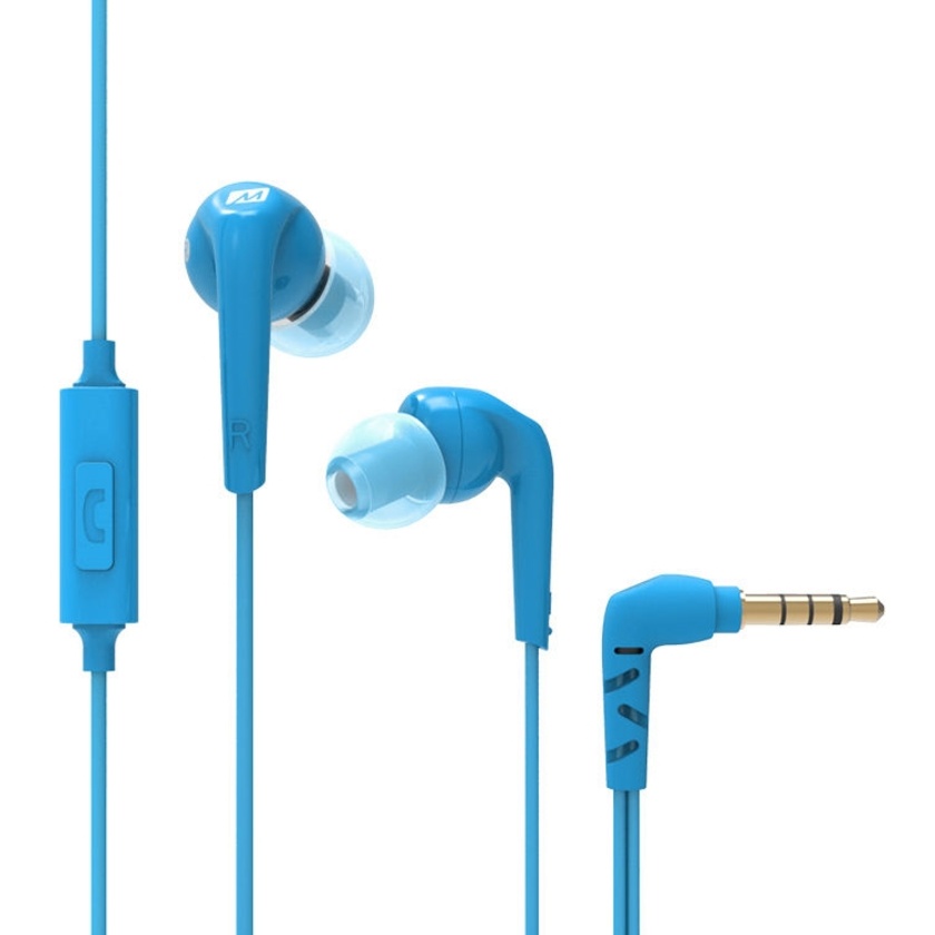 MEElectronics RX18P Comfort-Fit, In-Ear Headphones with Enhanced Bass and Inline Mic (Blue)