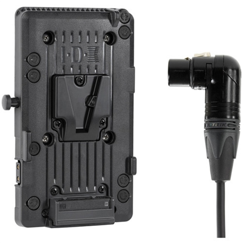 Wooden Camera V-Mount Plate with Right Angle XLR Connector