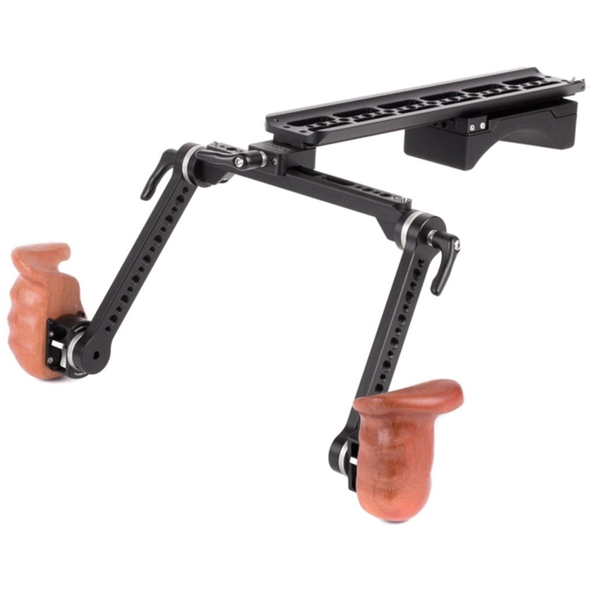 Wooden Camera Shoulder Rig v2 Premium with Rosette Arms & Handles (Wood)