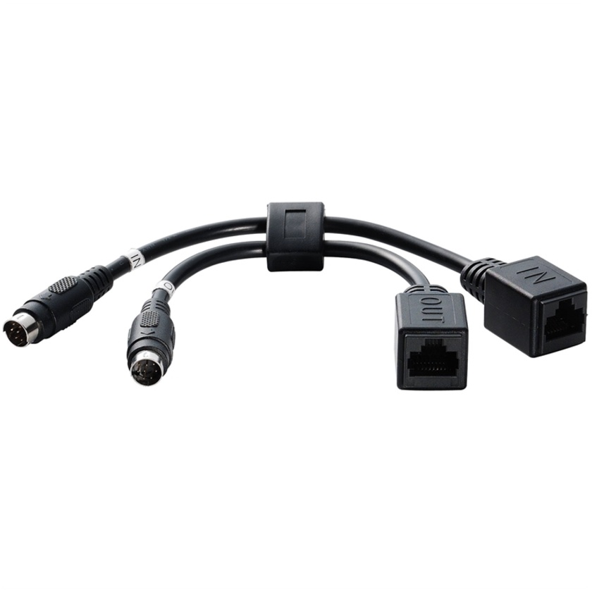 Lumens VC-AC07 Dual In/Out RJ45 to 8-Pin Mini DIN Male Cable Extender