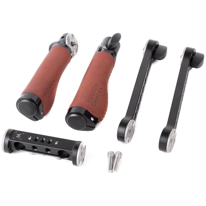 Wooden Camera Rosette Handle Kit (Brown Leather)