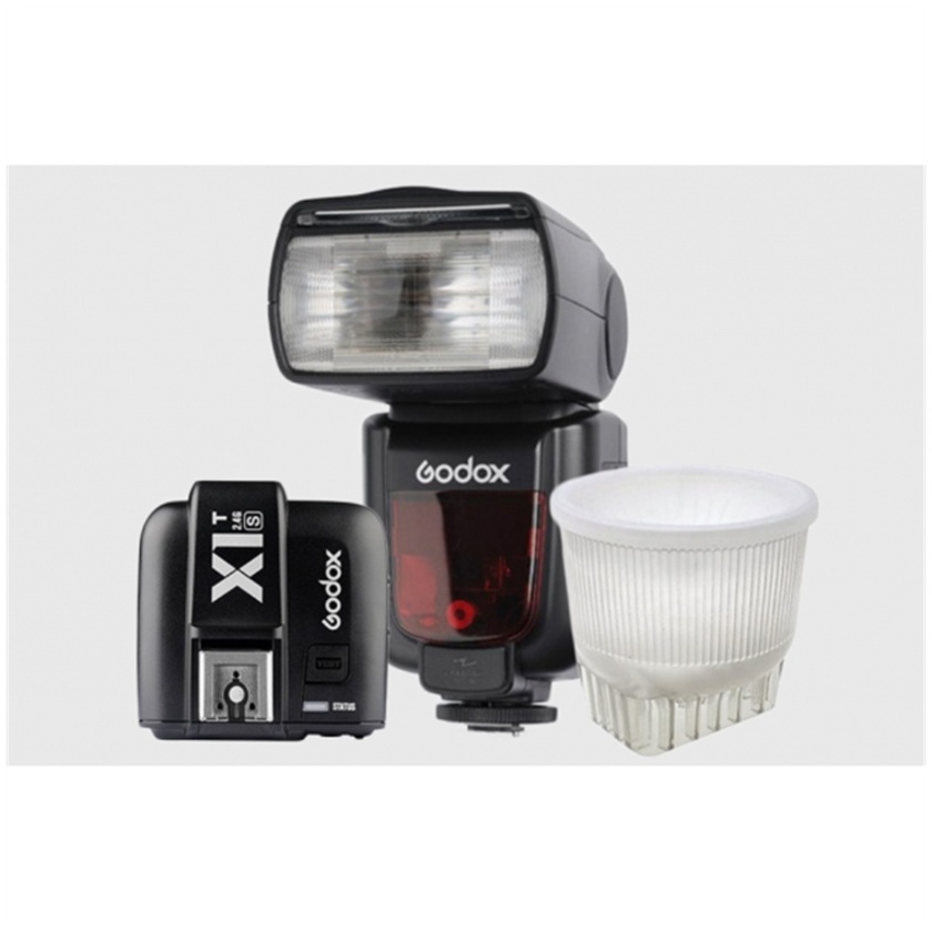 Godox TT685 TTL Flash with X1T Transmitter and Lambency Diffuser Kit for Sony Cameras