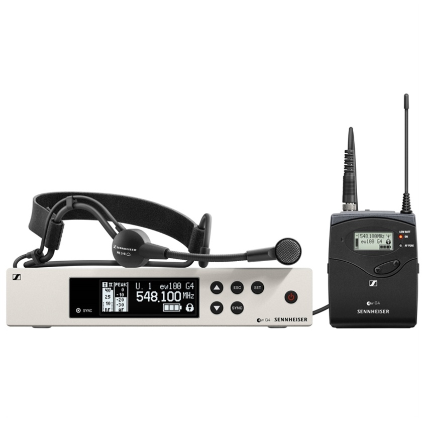Sennheiser EW 100 G4-ME 3-II Wireless Bodypack System with ME 3-II Headset Microphone (A Band)