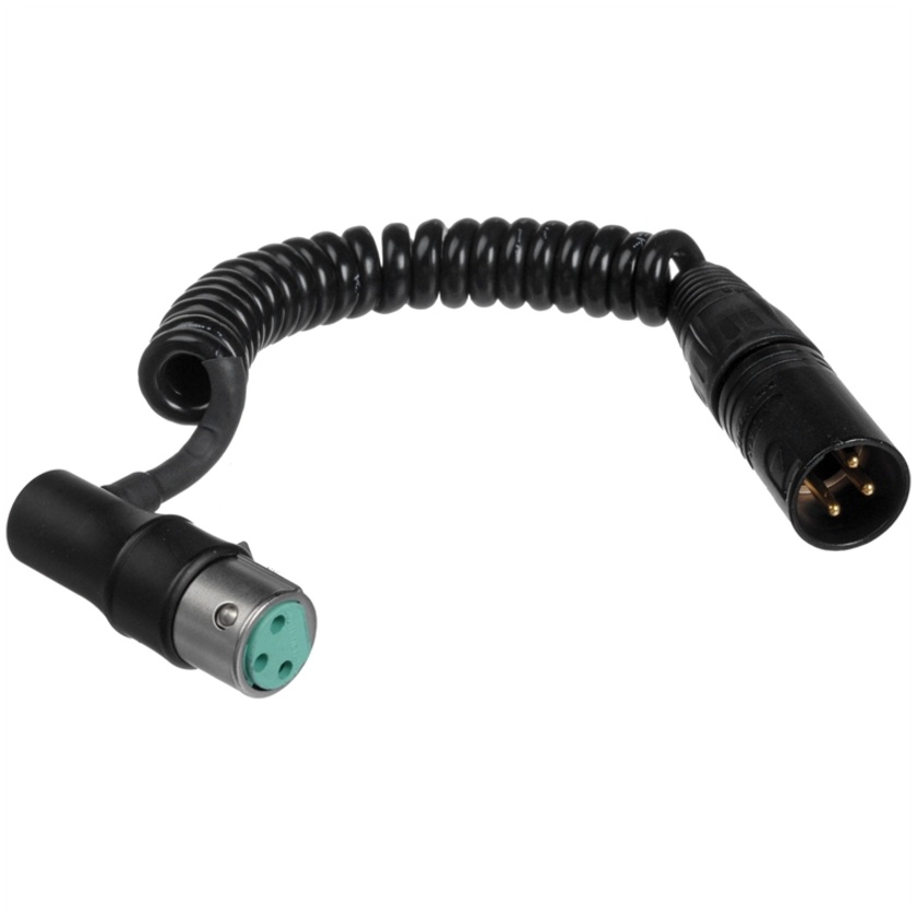 K-Tek XLR Male to XLR Low-Profile Angled Female Coiled Microphone Cable (0.15 to 1.2 m)
