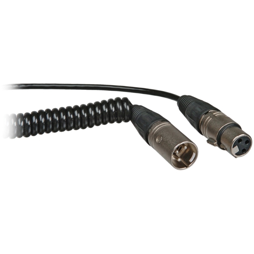 K-Tek XLR Male to XLR Female Coiled Microphone Cable (0.15 to 1.2 m)