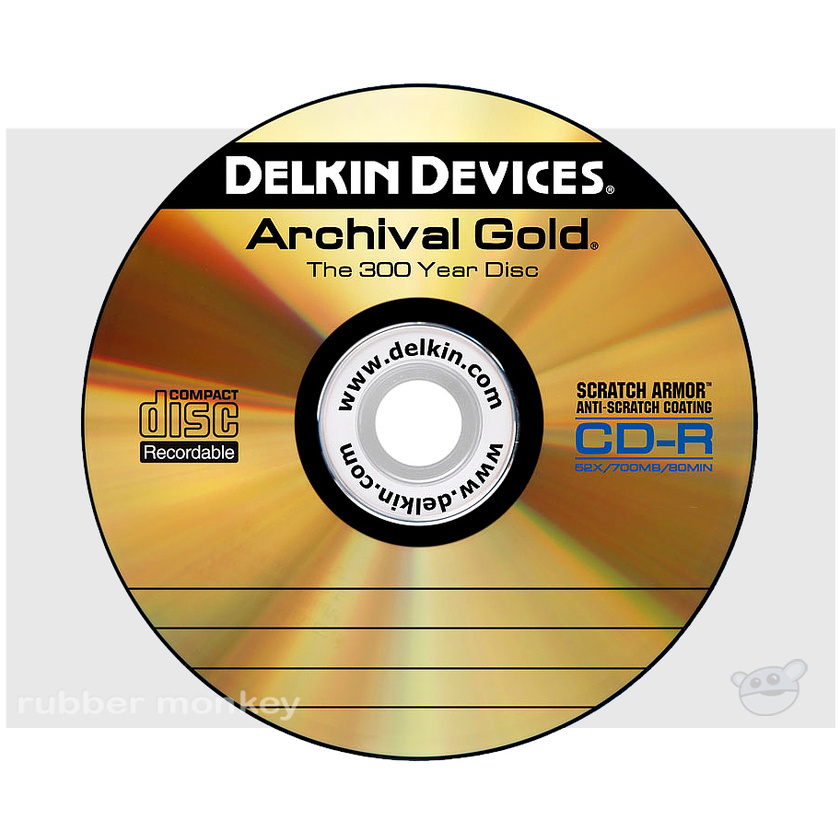 Delkin Archival Gold CD-R Disc with Tab