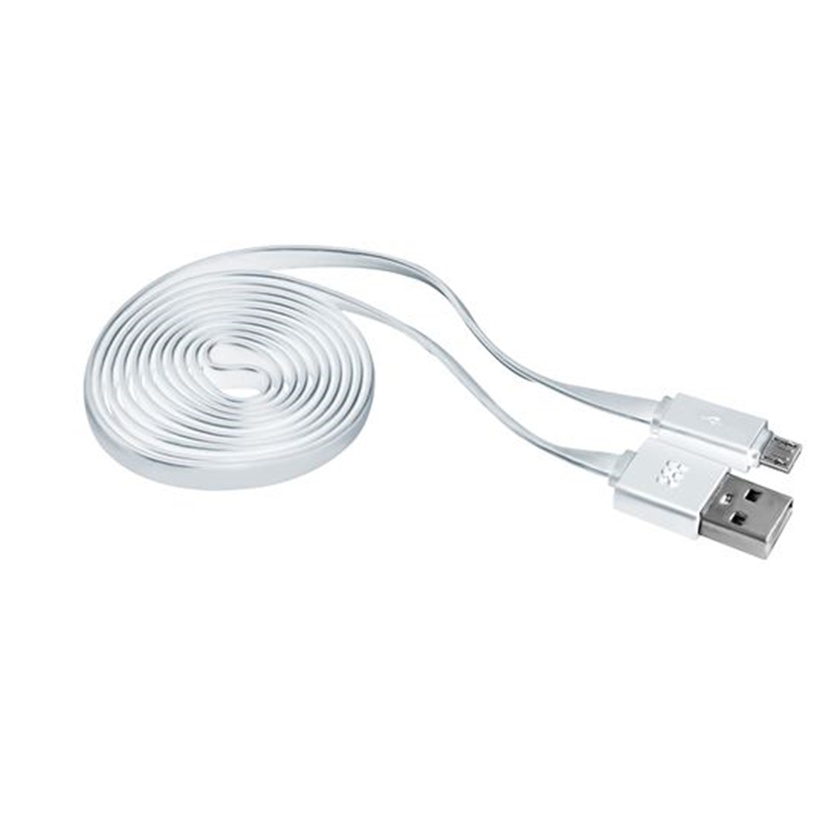 Promate 1.2m USB to Micro-USB flat Charge and Sync Cable (White)