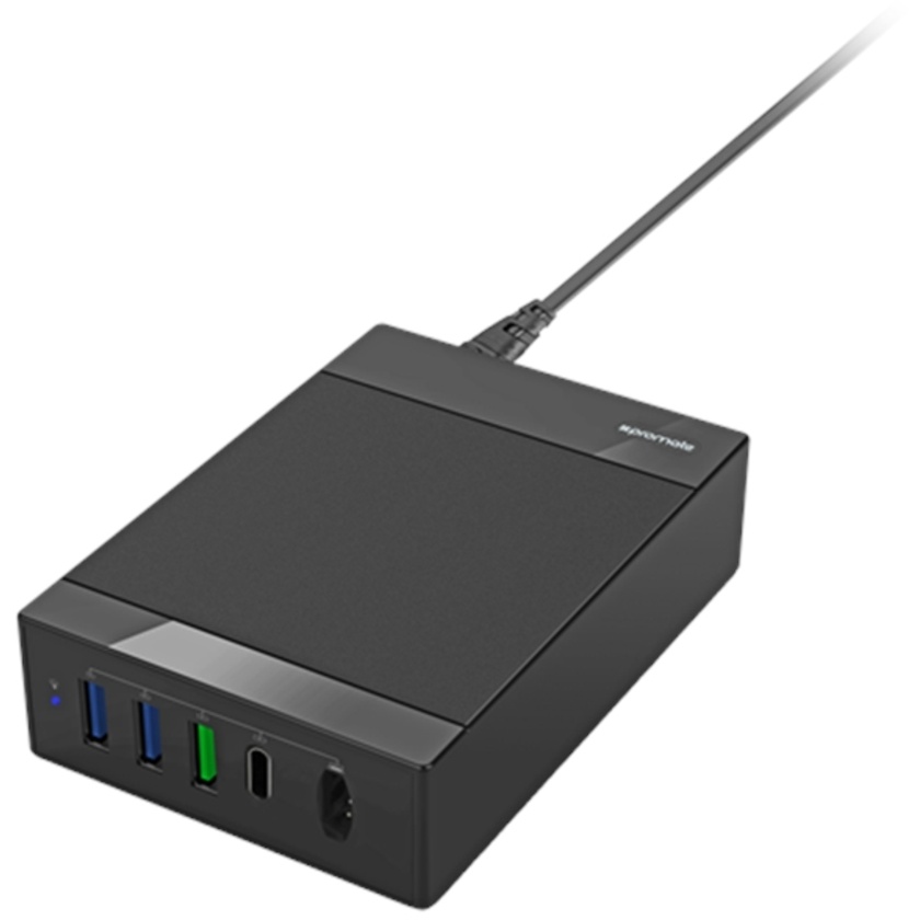 Promate 85W Universal Laptop Charger with USB Type-C & Mobile Charging Hub