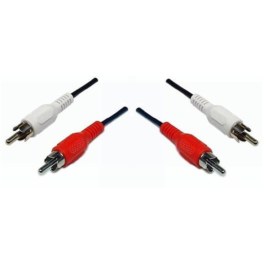 DYNAMIX 10m RCA Audio Cable 2 RCA to 2 RCA Plugs (Red & White)
