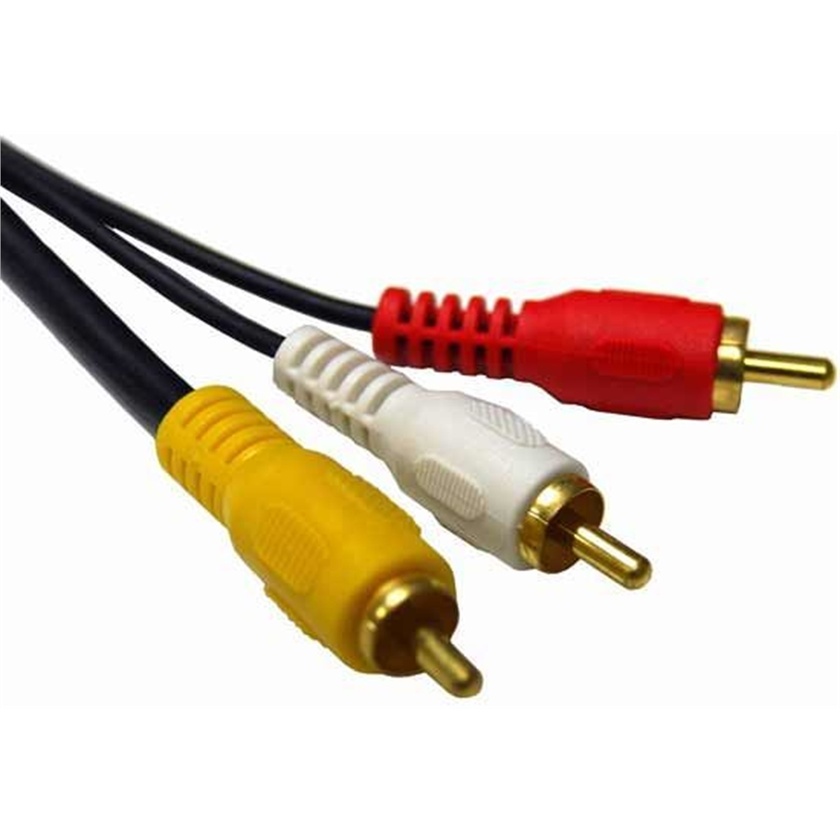 DYNAMIX RCA Audio Video Cable, 3 to 3 RCA Plugs (2 m)