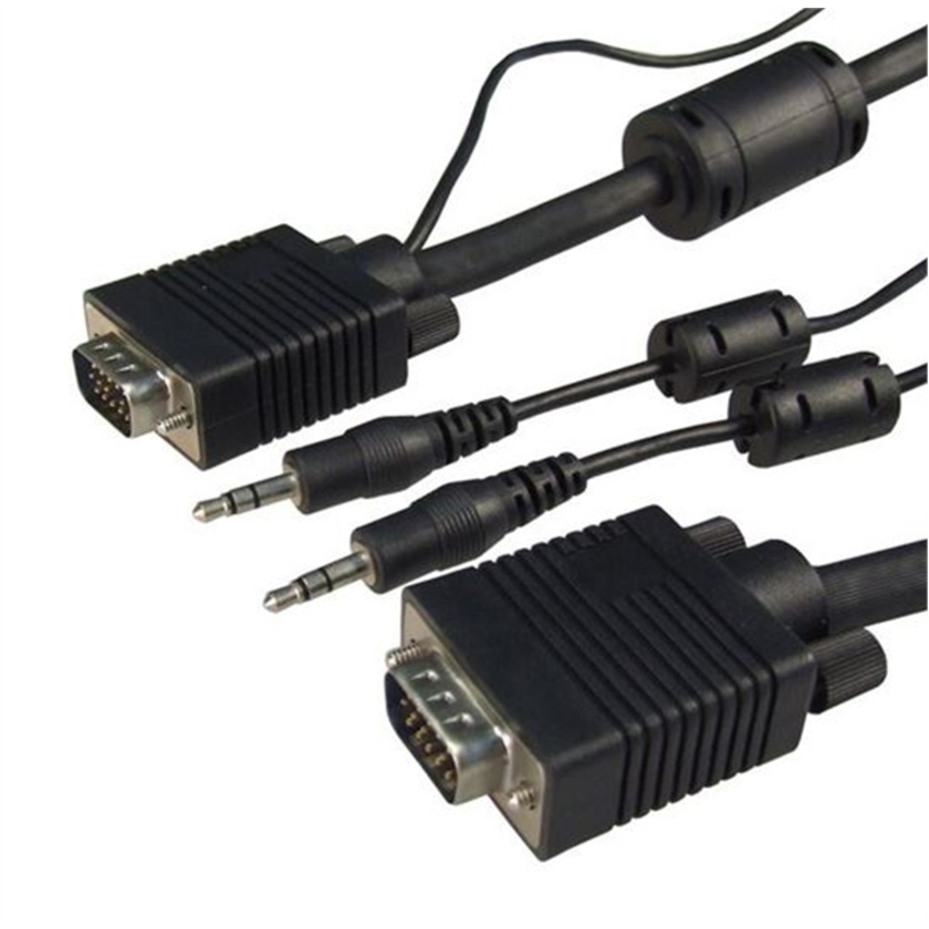 DYNAMIX VGA Male/Male Cable with 3.5mm Male/Male Leads (2 m)