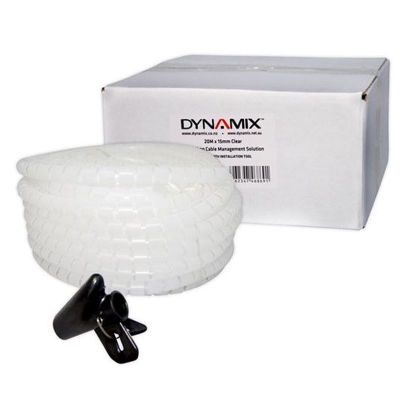 DYNAMIX Easy Wrap Cable Management Solution (Clear, 20m x 15mm)