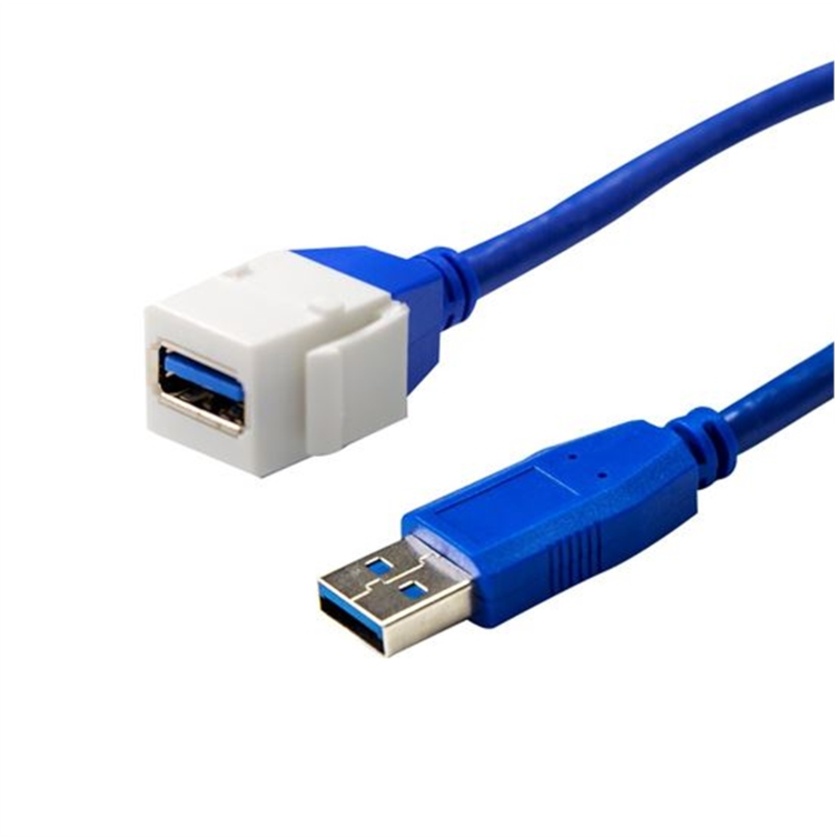DYNAMIX USB3.0 Keystone Jack Type A to Male Type A Connector