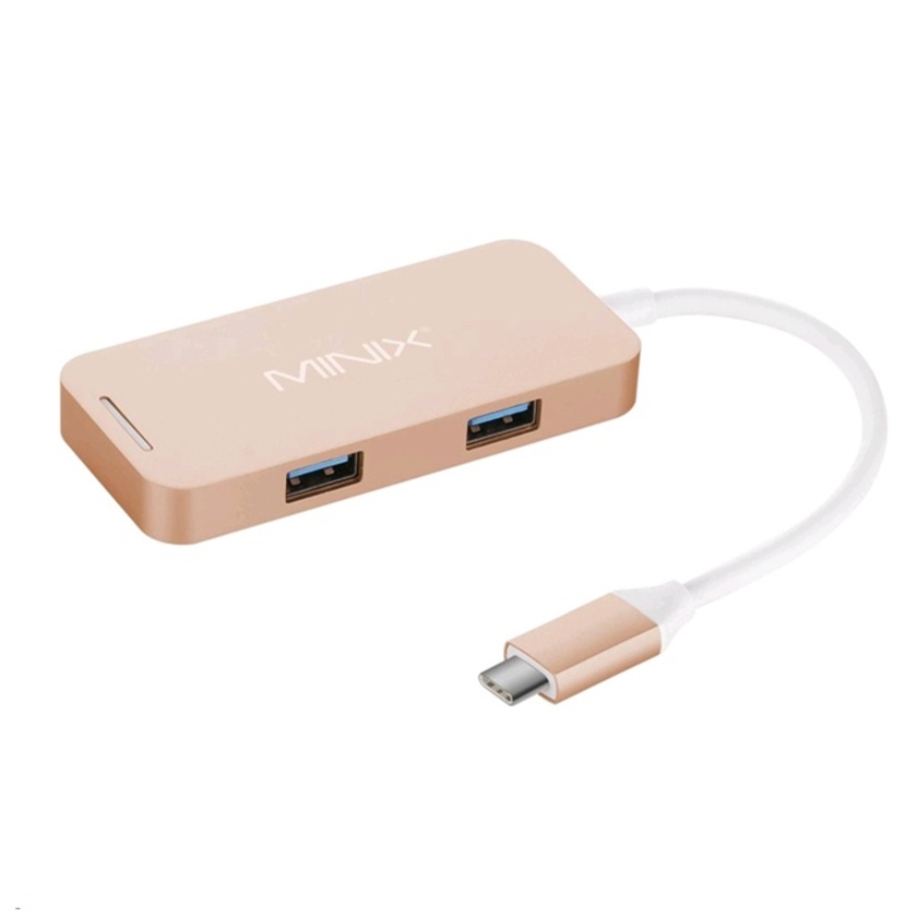 MiniX NEO C Mini USB-C Multi-Port Adapter (Gold)