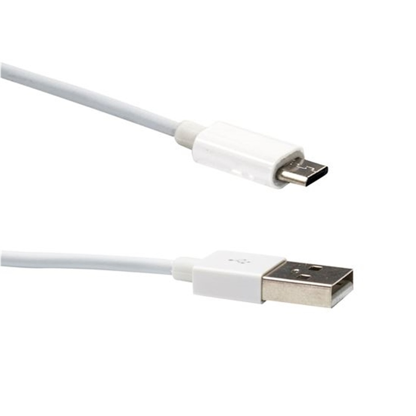 DYNAMIX USB 2.0 Type Micro B Male to Type A Male Cable (White, 2 m)