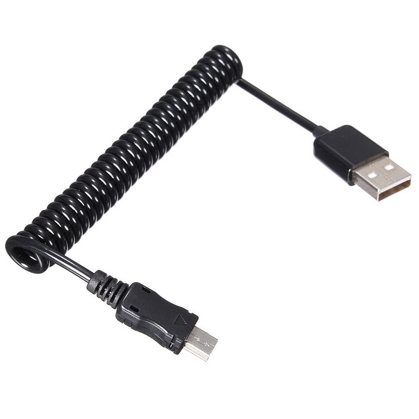 365Films Mini-USB Male to USB Male Coiled Cable