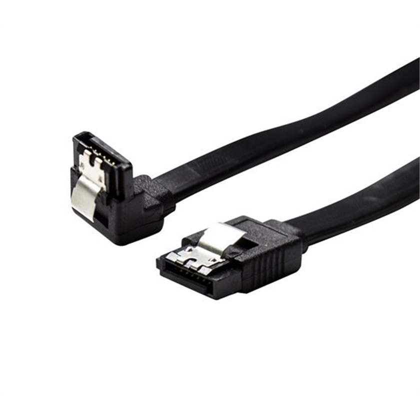 DYNAMIX Right-Angled SATA 6Gbs Data Cable with Latch (Black, 0.5 m)