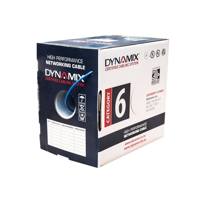 DYNAMIX Cat6 UTP Solid Cable Roll Reelex II (305m, Blue)