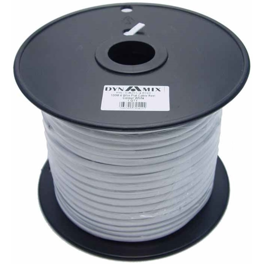 DYNAMIX Roll 4-Wire Flat Cable (100m, White)