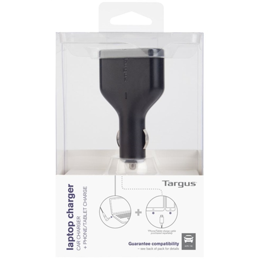 Targus Universal Notebook Car Charger with USB Fast Charging