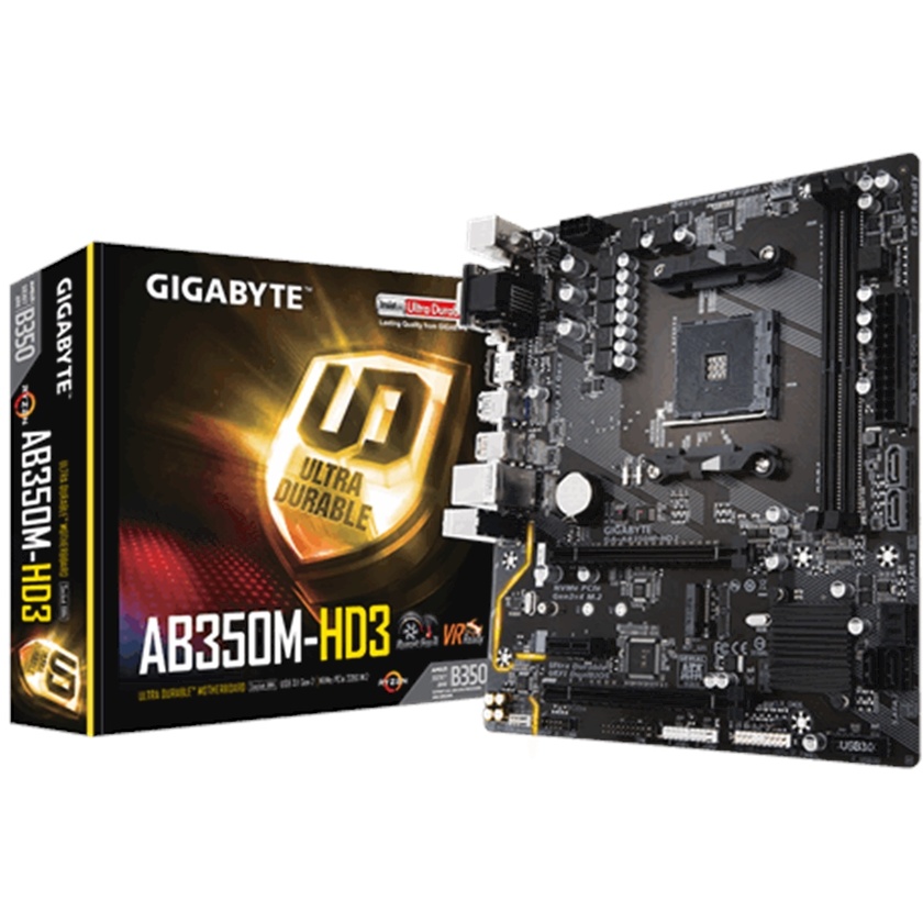 Gigabyte AB350M-HD mATX Ultra Durable Motherboard