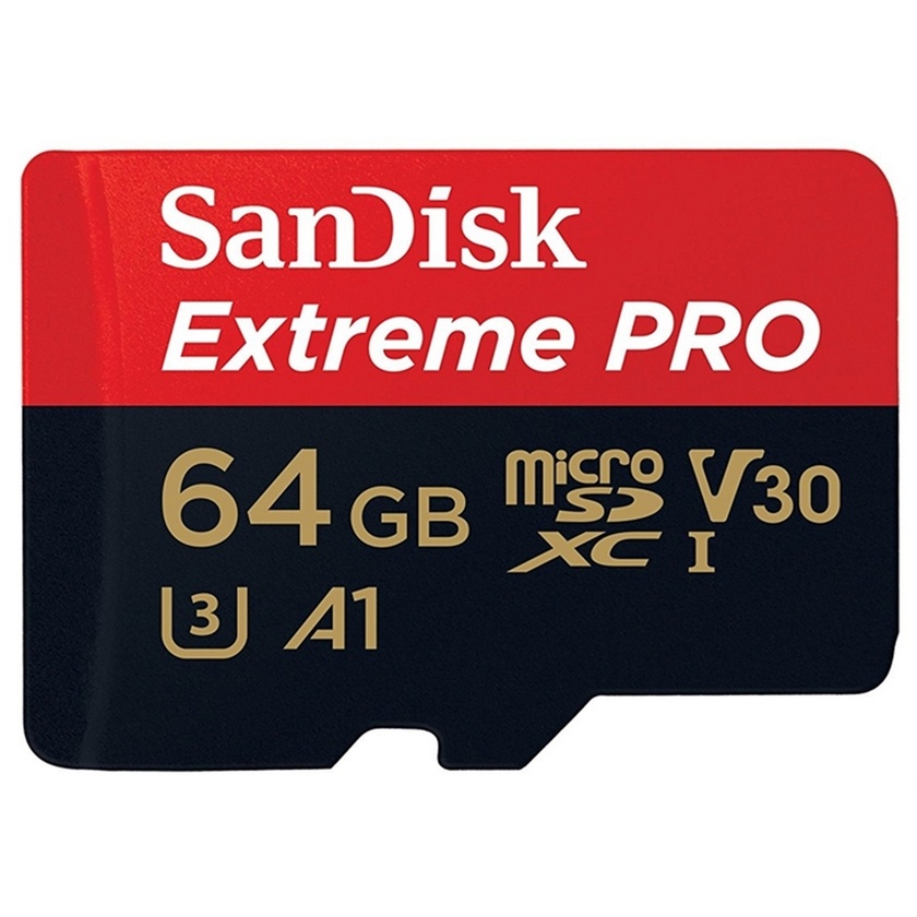 SanDisk 64GB Extreme PRO UHS-I microSDXC Memory Card (U3, Class 10)