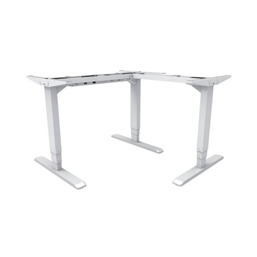 BRATECK 3-Stage Reverse Triple Motor, Electric Sit-Stand Desk Frame (White)