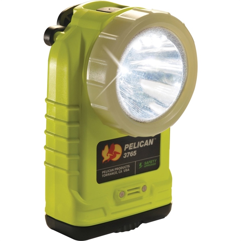 Pelican 3765 Right Angle Rechargeable Flashlight with Photoluminescent Shroud (Yellow)