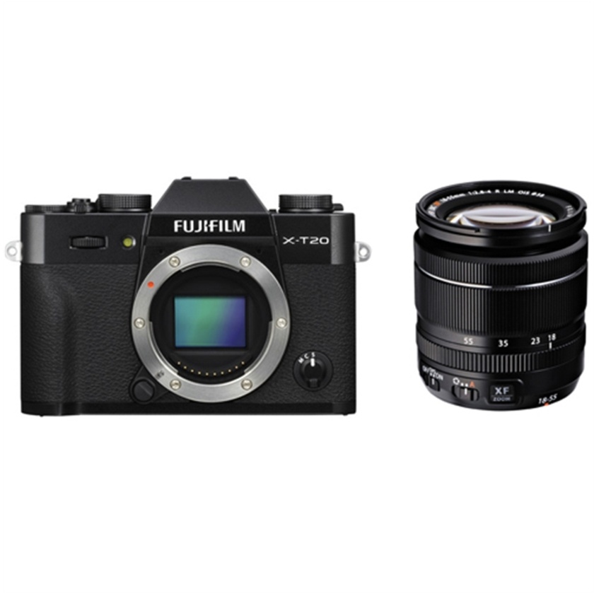 Fujifilm X-T20 Mirrorless Digital Camera (Black) with XF 18-55mm Lens