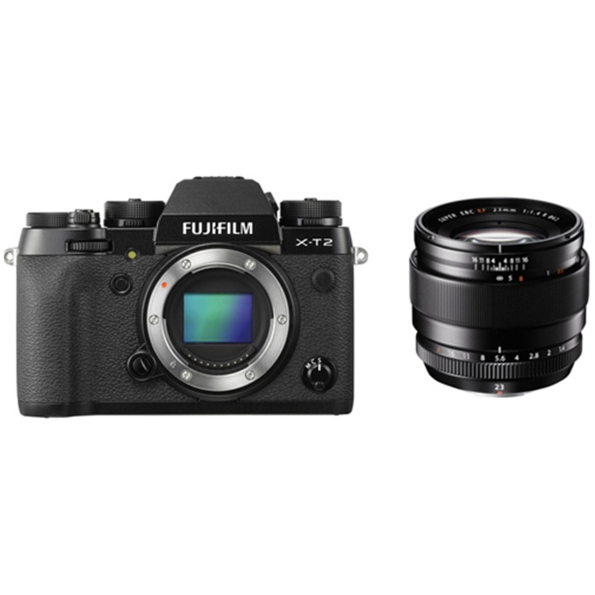 Fujifilm X-T2 Mirrorless Digital Camera (Black) XF 23mm f/1.4 R Lens