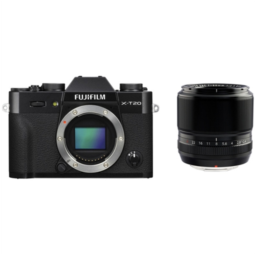 Fujifilm X-T20 Mirrorless Digital Camera (Black) with XF 60mm f/2.4 Macro Lens
