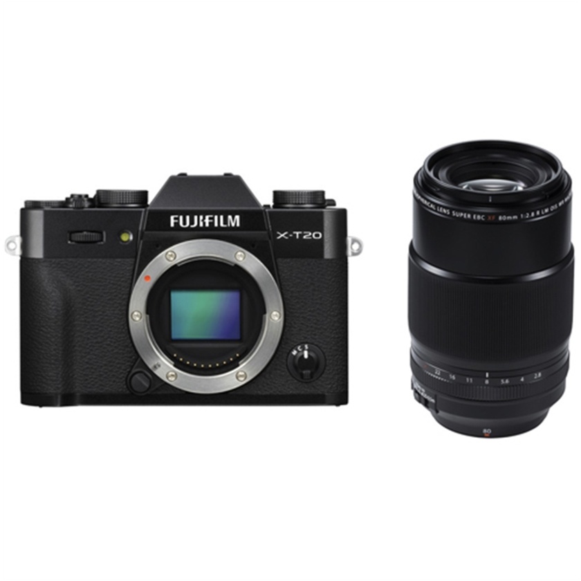 Fujifilm X-T20 Mirrorless Digital Camera (Black) with XF 80mm f/2.8 R LM OIS WR Macro Lens