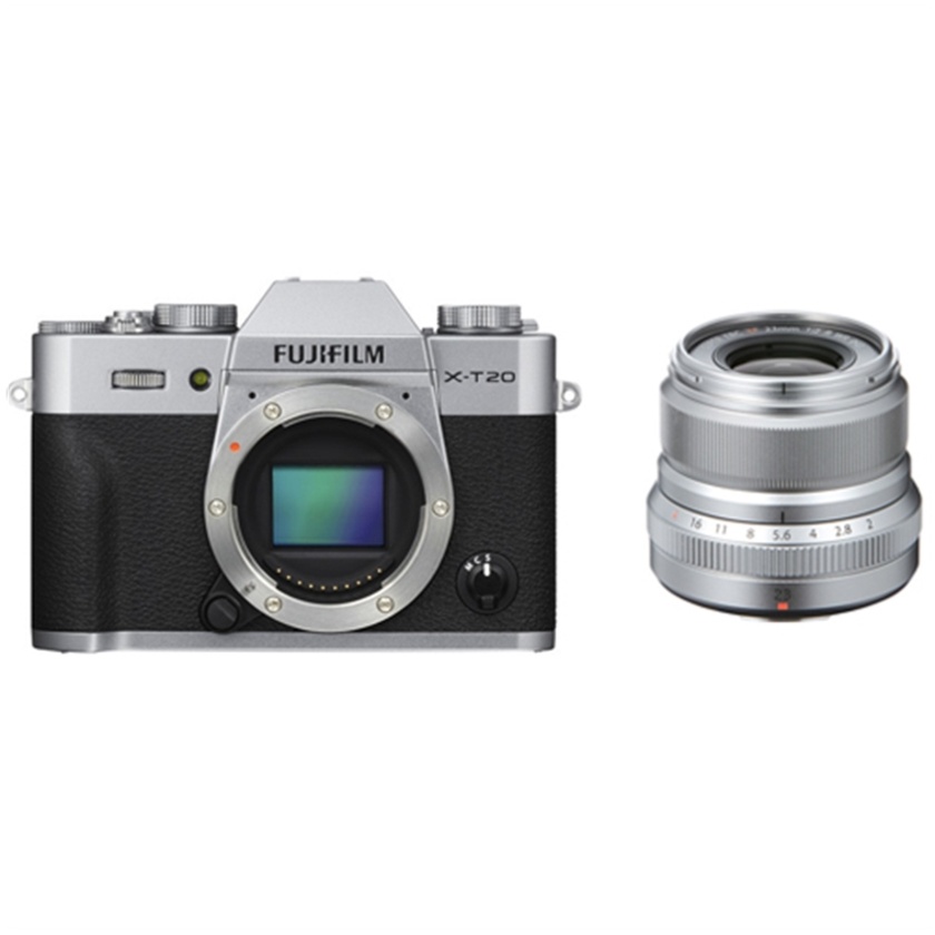 Fujifilm X-T20 Mirrorless Digital Camera (Silver) with XF 23mm f/2 R WR Lens (Silver)