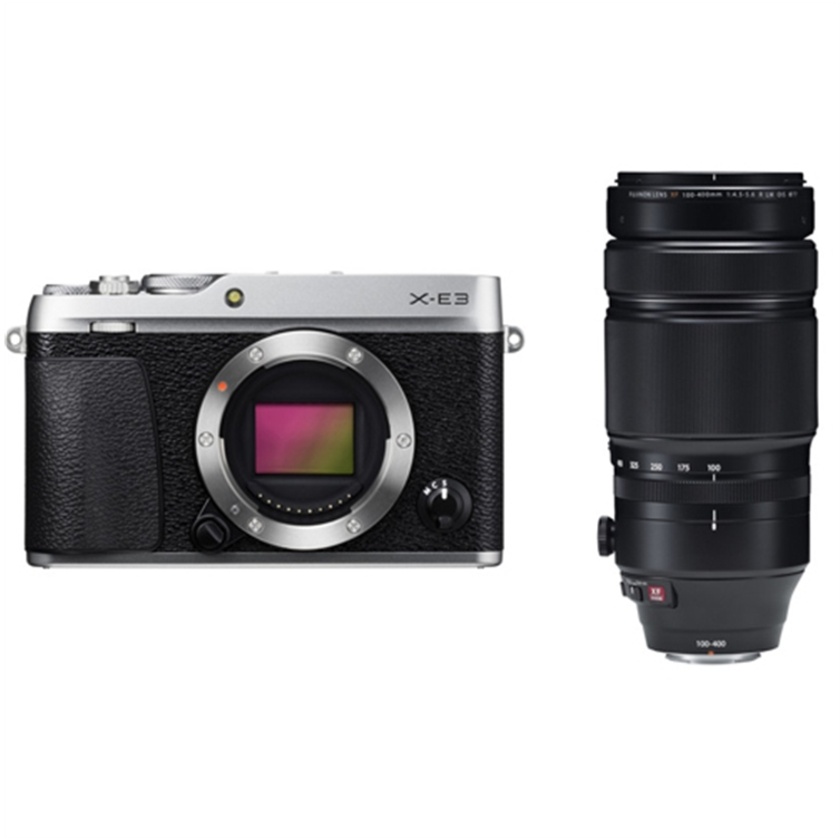 Fujifilm X-E3 Mirrorless Digital Camera (Silver) with XF 100-400mm f/4.5-5.6 R LM OIS WR Lens