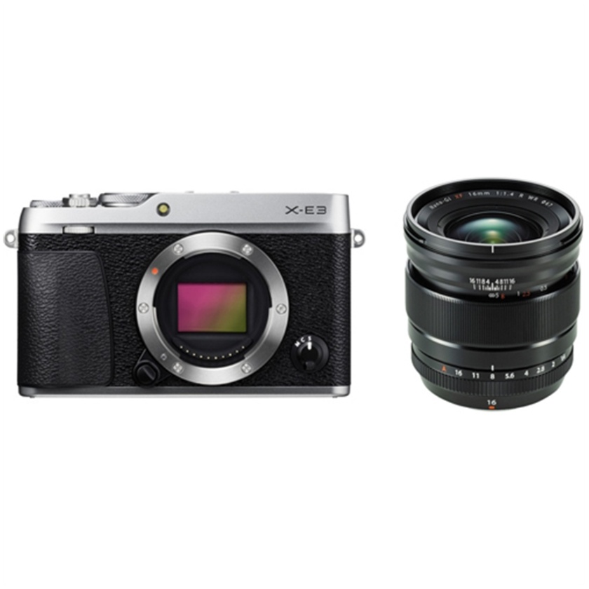 Fujifilm X-E3 Mirrorless Digital Camera (Silver) with XF 16mm f/1.4 R WR Lens